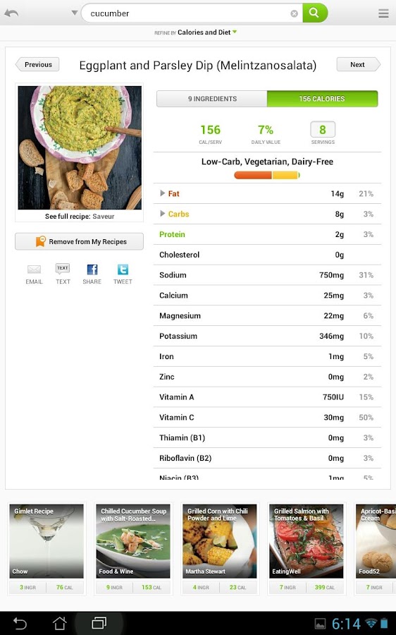   Recipes & Nutrition-skjermdump 