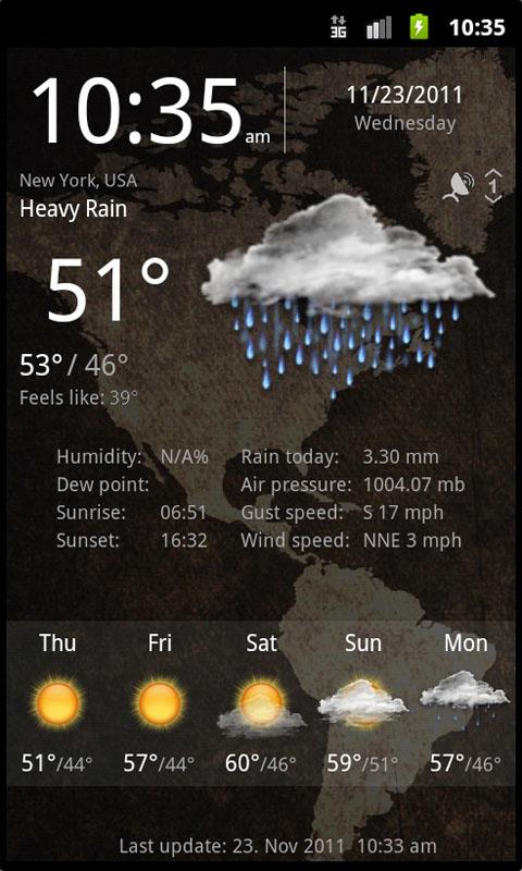 Android application Weather Services screenshort