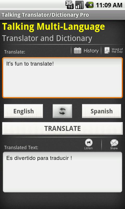 Talking Translator Pro Screen 3