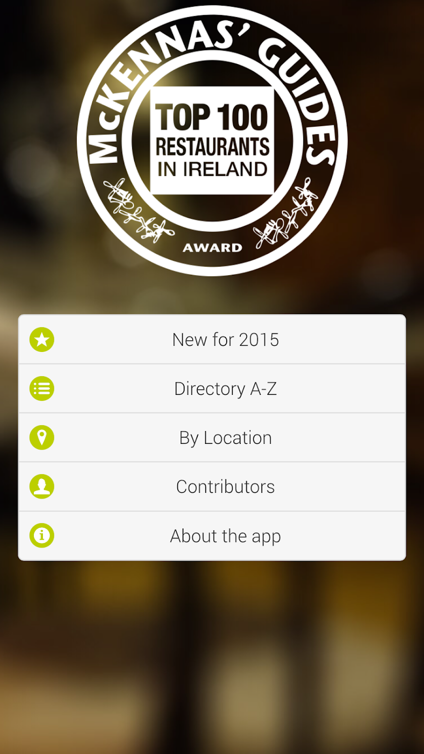 100 Best Restaurants 2015 Screen 1