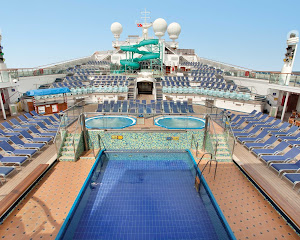 The main pool on the Lido Deck of Carnival Valor.