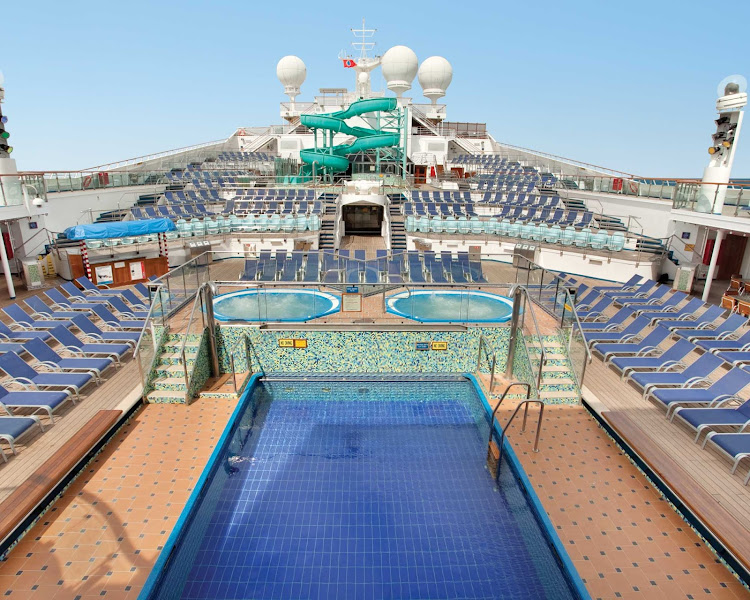 The main pool on the Lido Deck of Carnival Valor.