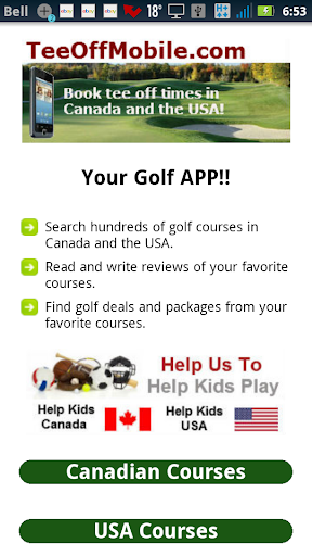 Golf USA - Canada TeeOffMobile