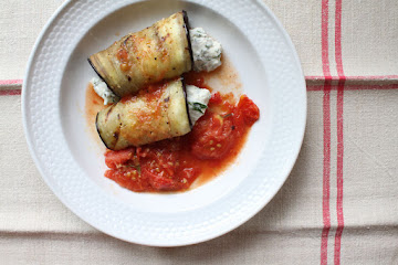 Ricotta-Stuffed Grilled Eggplant with Grilled Tomato Sauce