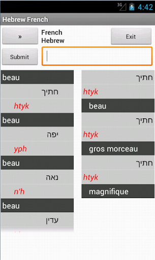 Hebrew French Dictionary