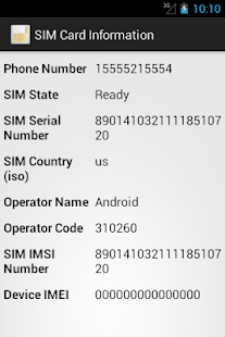 SIM Card Information