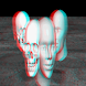 3D anaglyph head skull LWP !