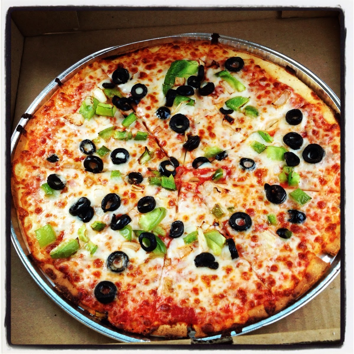 GF Pizza Green Peppers, Olives, & Onions