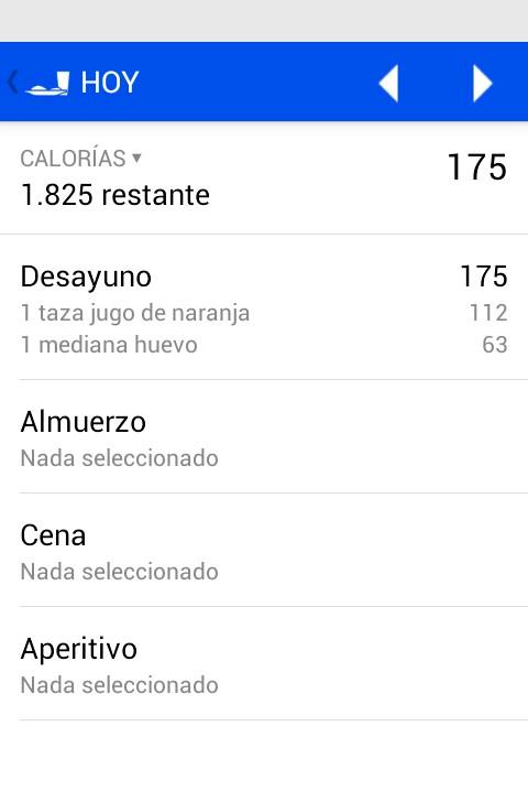 Diario de alimentos Screen 3