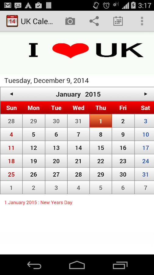 UK Calendar 2015 - Android Apps on Google Play