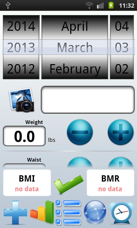Android application Weight Diary Plus screenshort