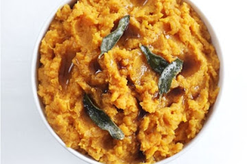 Sweet potato & orange mash with sage butter drizzle
