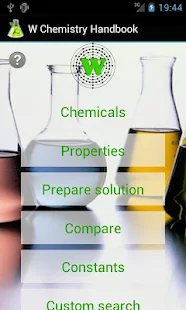 "W Chemistry Handbook App for Android" icon