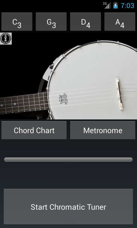 Android application Pro Banjo Tuner N Chords screenshort