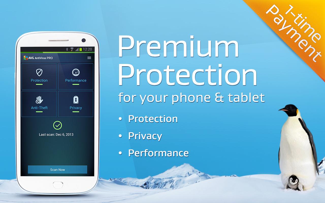 Get AVG Mobile AntiVirus Security PRO for Android now for premium 