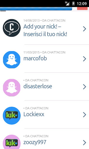 Chat Snapchat KIK Skype nick