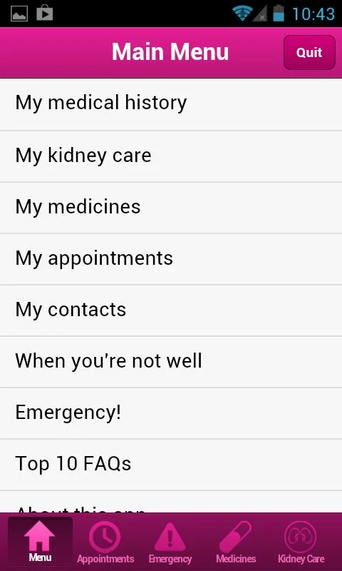    MyKidneyCare- screenshot  