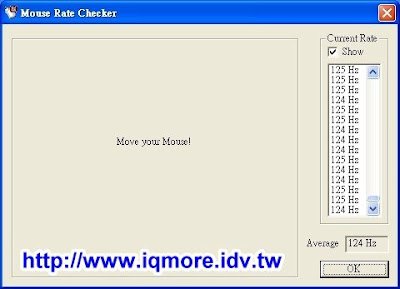 [滑鼠測試軟體] Mouse Rate Checker 1.1b - 老貓測3C