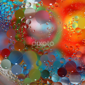 Floating Oil Colors by Janet Herman - Abstract Macro