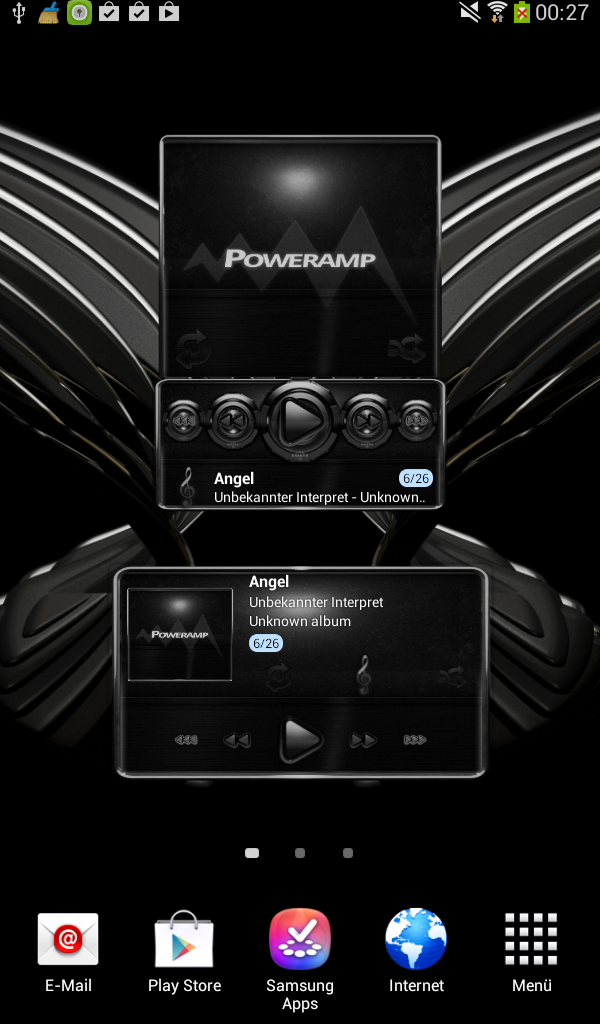 Poweramp widget Black Glow Screen 3