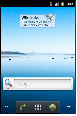 Wikileaks Widget Screen 2