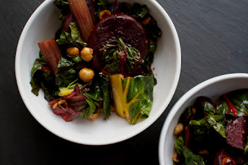 Warm Beet, Swiss Chard, and Hazelnut Salad