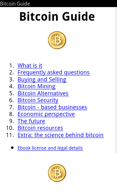 Android application Learn Bitcoin screenshort