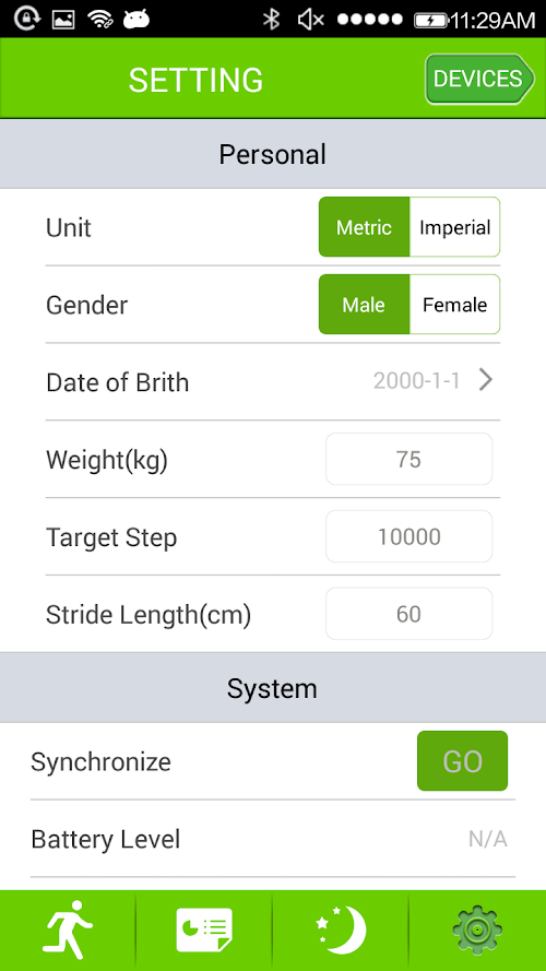 Android application Isport Activity Monitor screenshort