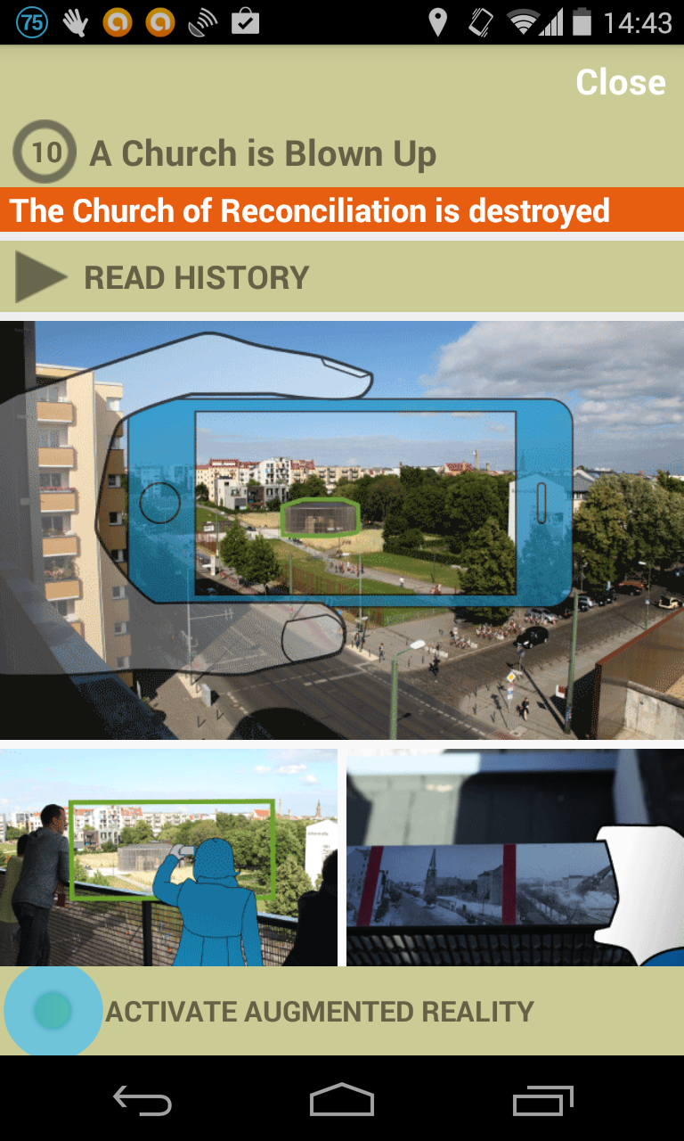 Android application timetraveler berlin wall screenshort