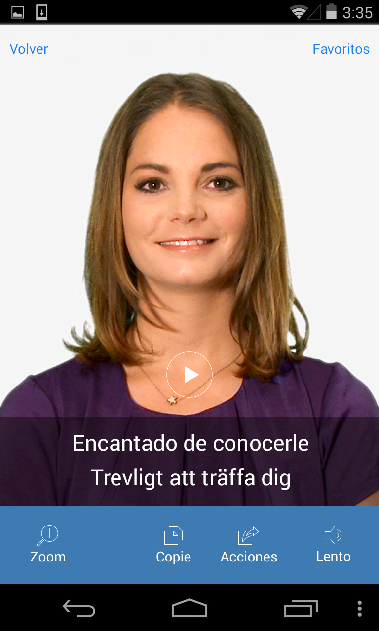 Android application Swedish Video Translation screenshort