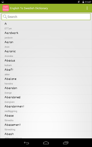 English To Swedish Dictionary