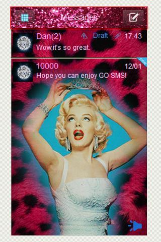 GO SMS Marilyn Monroe pink