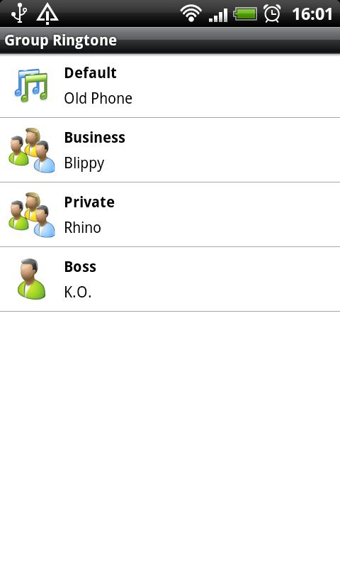 Android application Group Ringtone screenshort