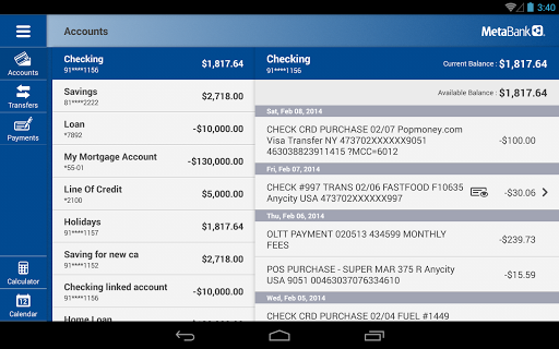 MetaBank Mobile Banking-Tablet