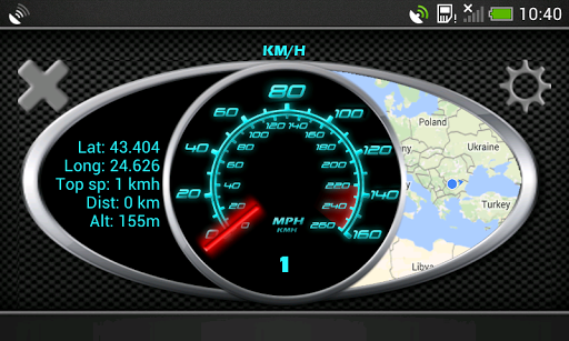 GPS Speedometer in kph and mph