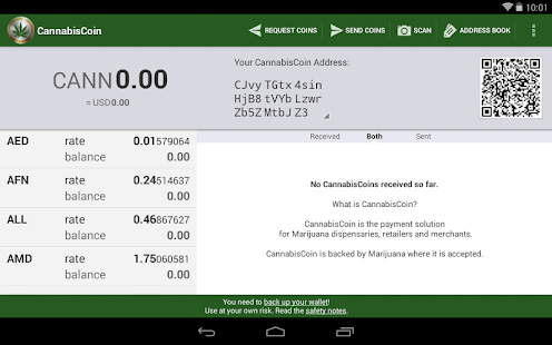 CannabisCoin Wallet Screenshots 1