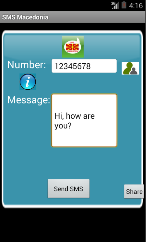 Android application Free SMS Macedonia screenshort