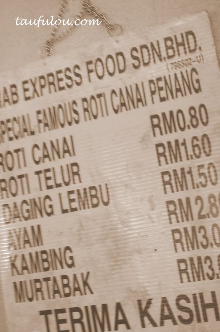 Menu Price List Roti Canai Transfer Road Malaysia Food Restaurant Reviews