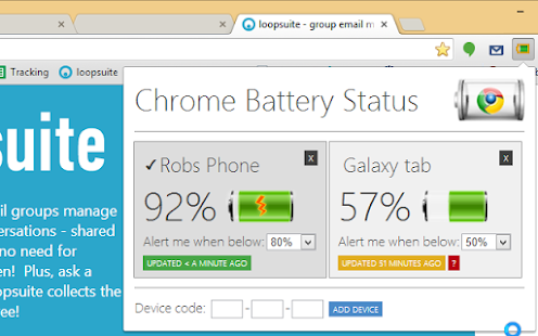 Chrome Battery Status