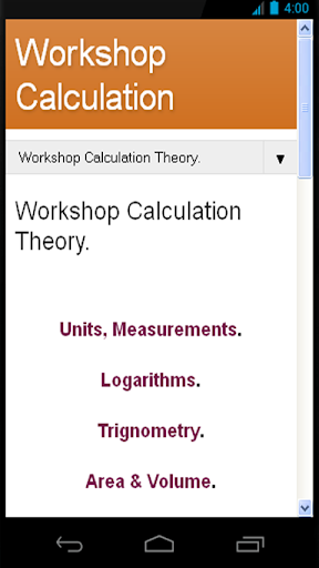 Workshop Calculation Theory