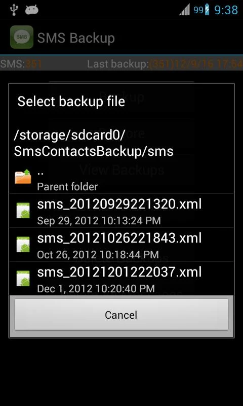 Super Backup : SMS & Contacts - screenshot