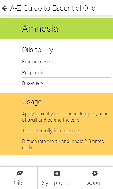 A-Z Guide to Essential Oils Screen 3