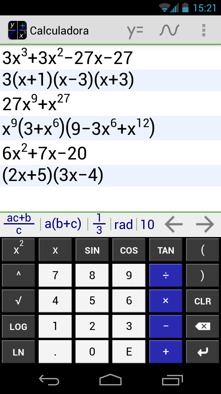 Android application MathAlly Graphing Calculator + screenshort