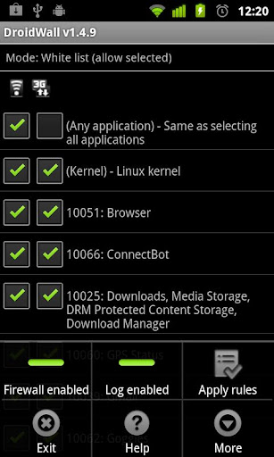 DroidWall - Android Firewall v1.5.7