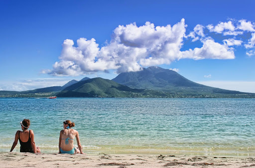 view-beach-nevis-st-kitts - View of Nevis from St. Kitts.