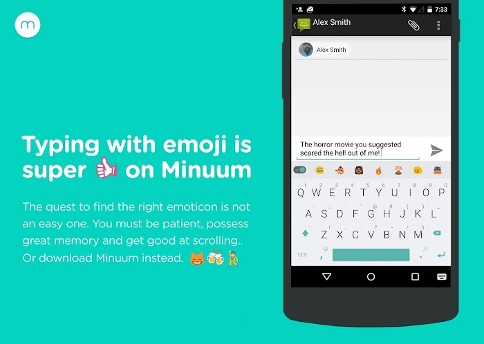  Minuum Keyboard + Smart Emoji- screenshot 