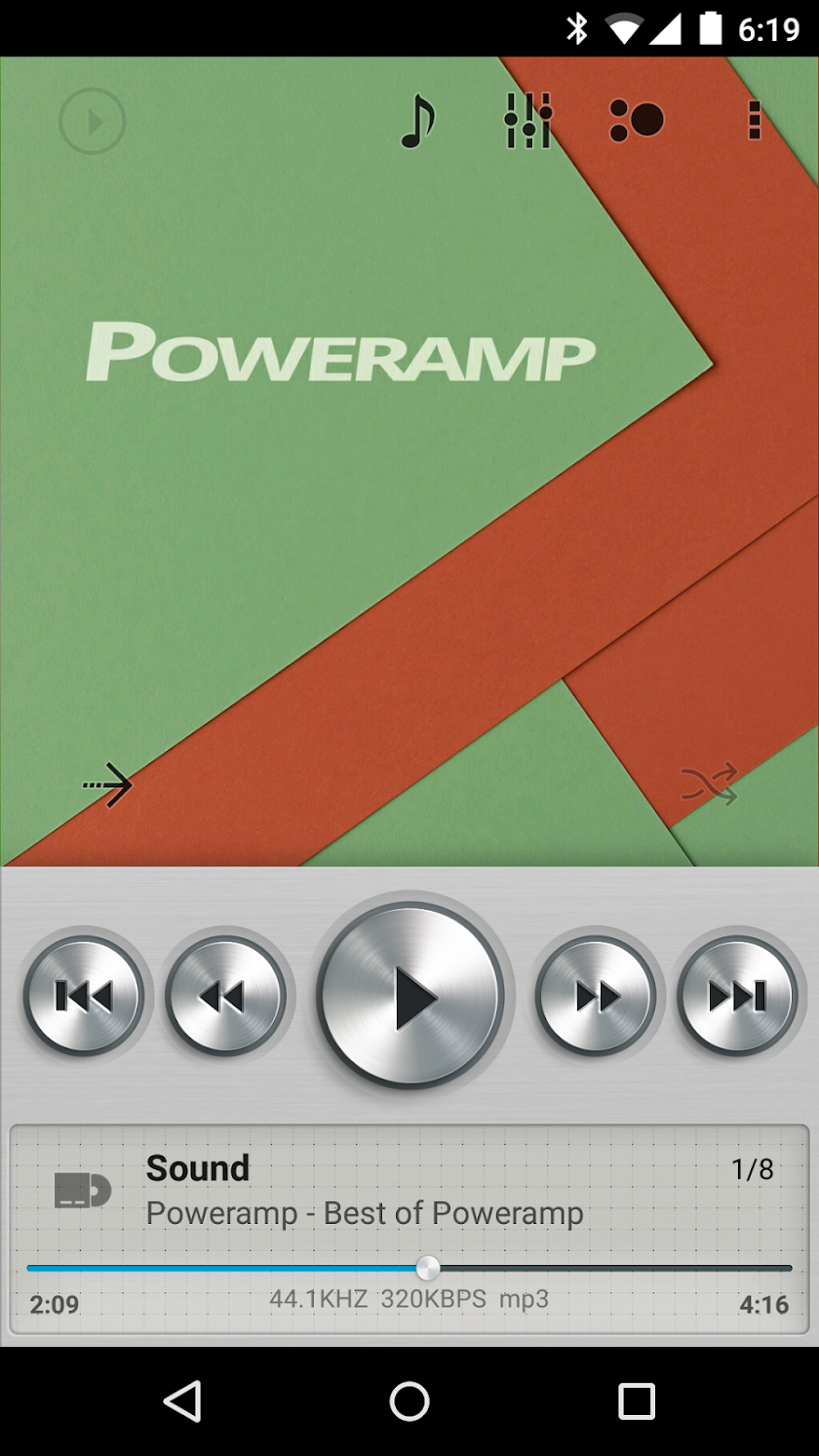 Skin for Poweramp Light Metall Screen 1