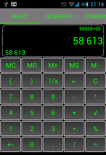 Tabbed Calculator