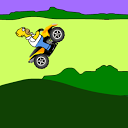 Homer Simpson motorcycling mobile app icon