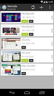Android-Anwendung Remotix VNC RDP Remote Desktop Screenshot